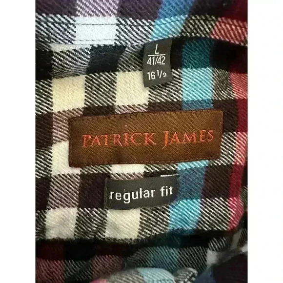 Patrick James Check Flannel Shirt Men’s Size Large - Picture 3 of 5